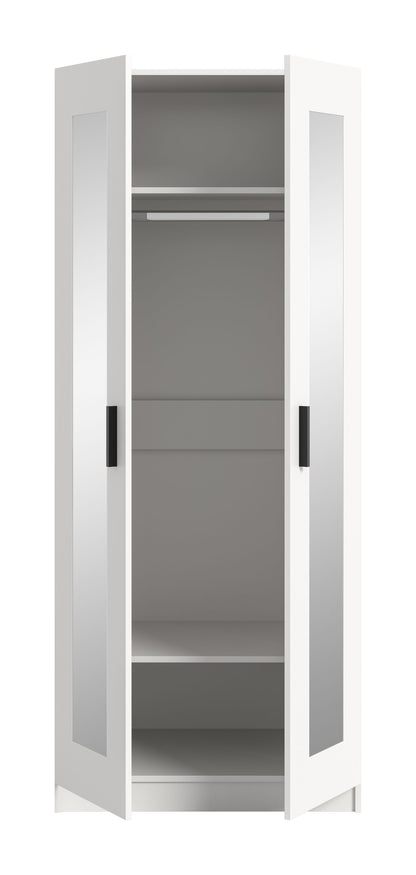 Homes & Jones Kleiderschrank weiß 80 cm breit 2-türig, Schlafzimmerschrank