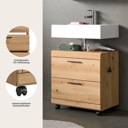 Homes & Jones Waschbeckenunterschrank auf Rollen, Schrank easy to handle