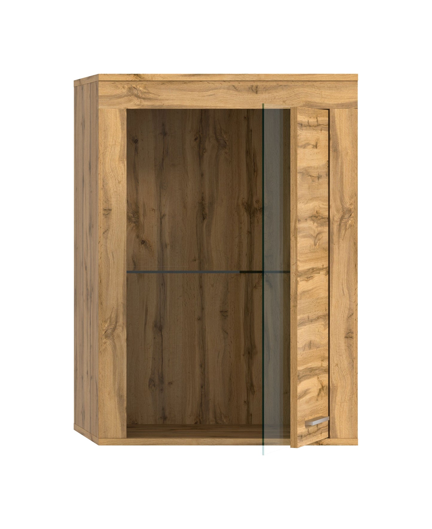 Vitrine JAM (L/H/P : env. 60/86/35 cm) en imitation chêne Wotan/gris