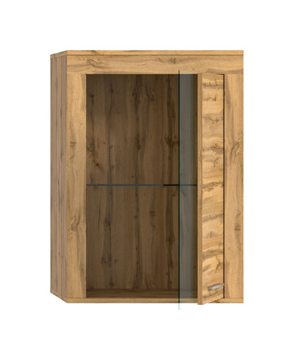 Vitrine JAM (L/H/P : env. 60/86/35 cm) en imitation chêne Wotan/gris