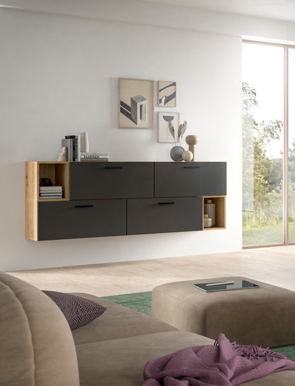 Homes & Jones Wohnwand 2-tlg. TV Möbel Modular Lowboard, Wohnzimmerschrank