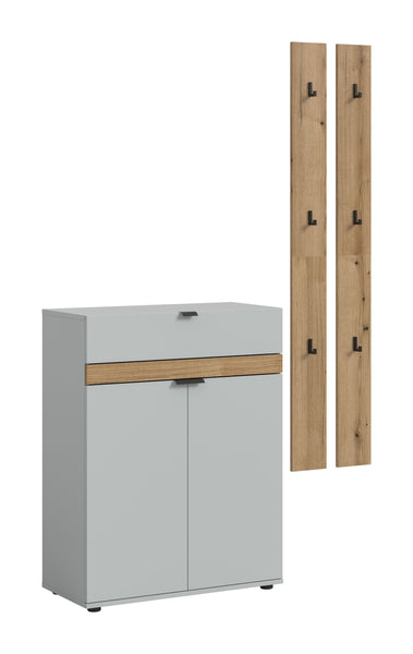 Garderoben-Set NARO (B/H/T: ca. 150/194/37 cm) in grau/grau