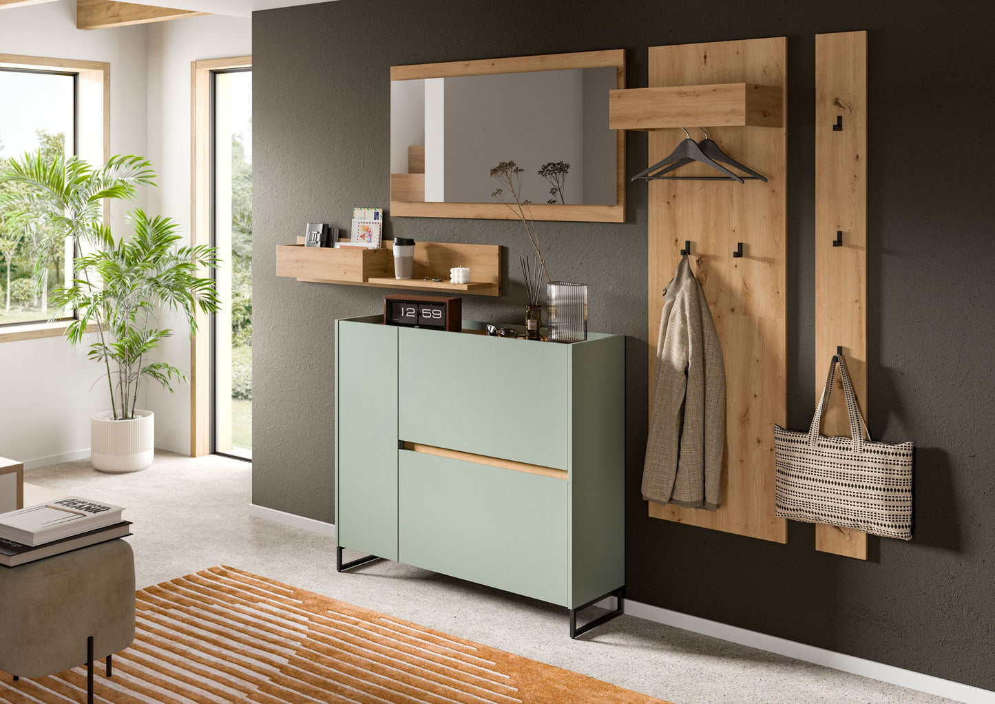 Homes & Jones Garderobe 5-tlg., Garderobenkomplettset, Dielenmöbel-Flurmöbel