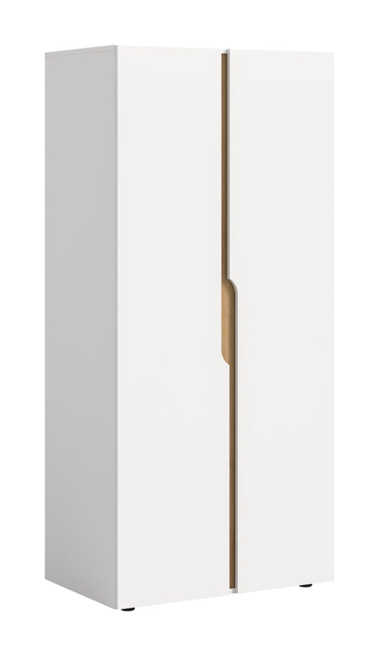 Armoire 2 portes ANGA (L/H/P : env. 80/180/51 cm) en anthracite/imitation chêne Artisan