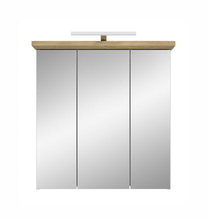 Mirror Cabinet with lighting VERONA (W/H/D: approx. 69/71/21 cm) in Sibiu Larch replica/Sibiu Larch replica