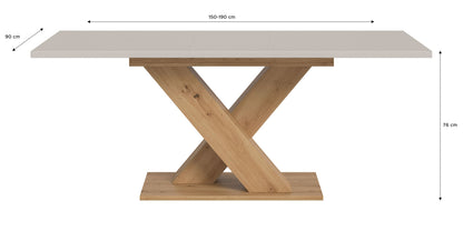 Table de salle à manger MOTION (L/H/P : env. 150/76/90 cm) en blanc/cachemire