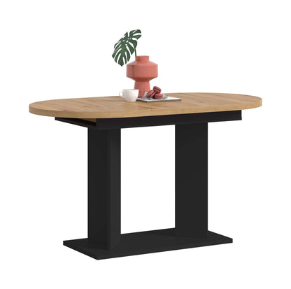 Table à manger GUSTAV (L/H/P : env. 170/76/70 cm) en blanc/imitation chêne Artisan