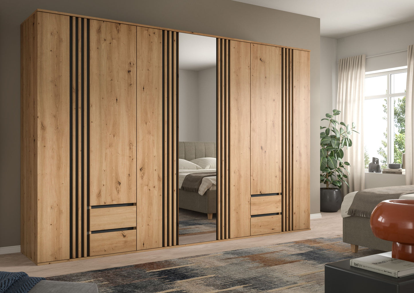 Homes & Jones Kleiderschrank 3-tlg., Schlafzimmerschrank 3x je 80 cm breit, 240 cm