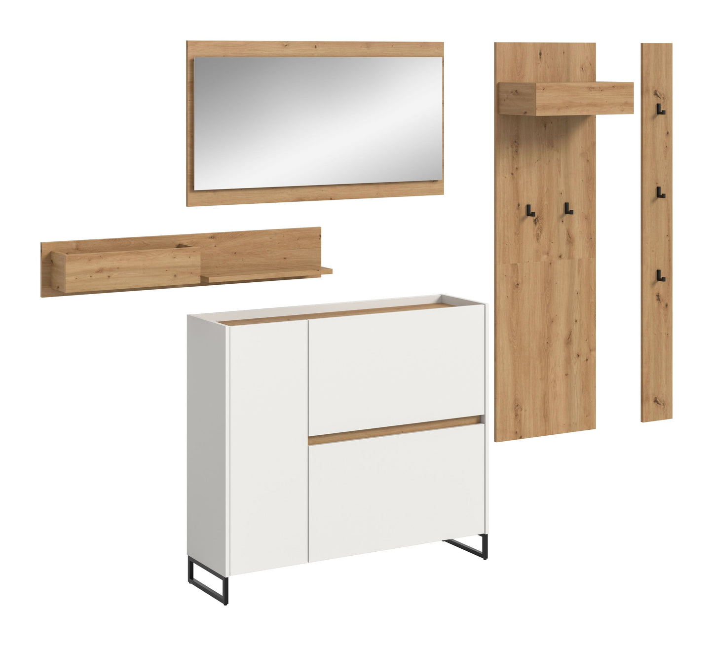 Homes & Jones Garderobe 5-tlg., Garderobenkomplettset, Dielenmöbel-Flurmöbel