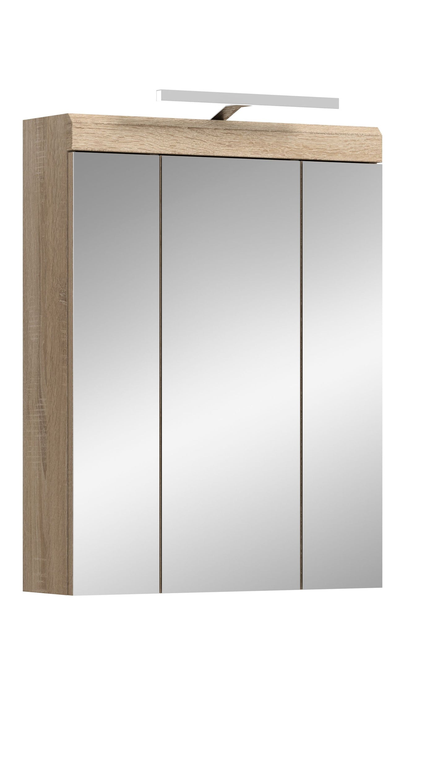 Armoire de toilette avec éclairage SCOUT (L/H/P : env. 60/79/18 cm) en imitation chêne Evoak/verre miroir