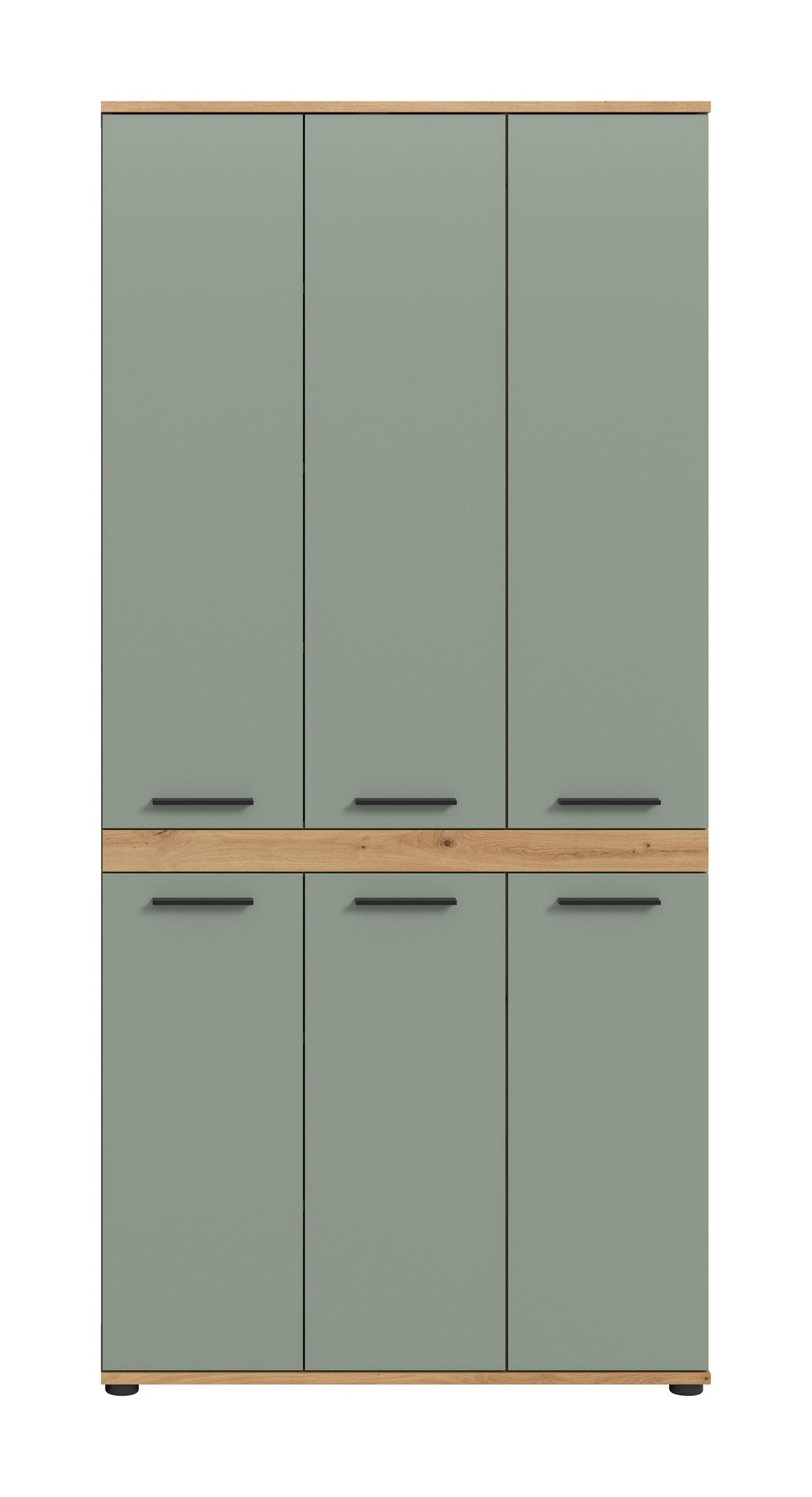 Blake Hochschrank (B/H/T: 90x191x31 cm) in Salbei und Artisan Eiche Nachbildung