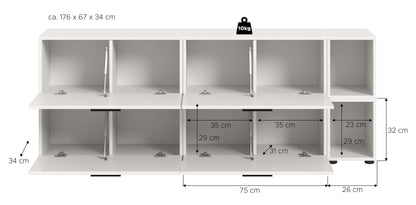 Homes & Jones Wohnwand 2-tlg. TV Möbel Modular Lowboard, Wohnzimmerschrank