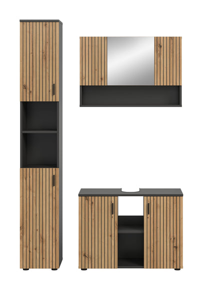 Homes & Jones Badezimmermöbel Set 3-tlg. Badmöbelset mit Badspiegelschrank
