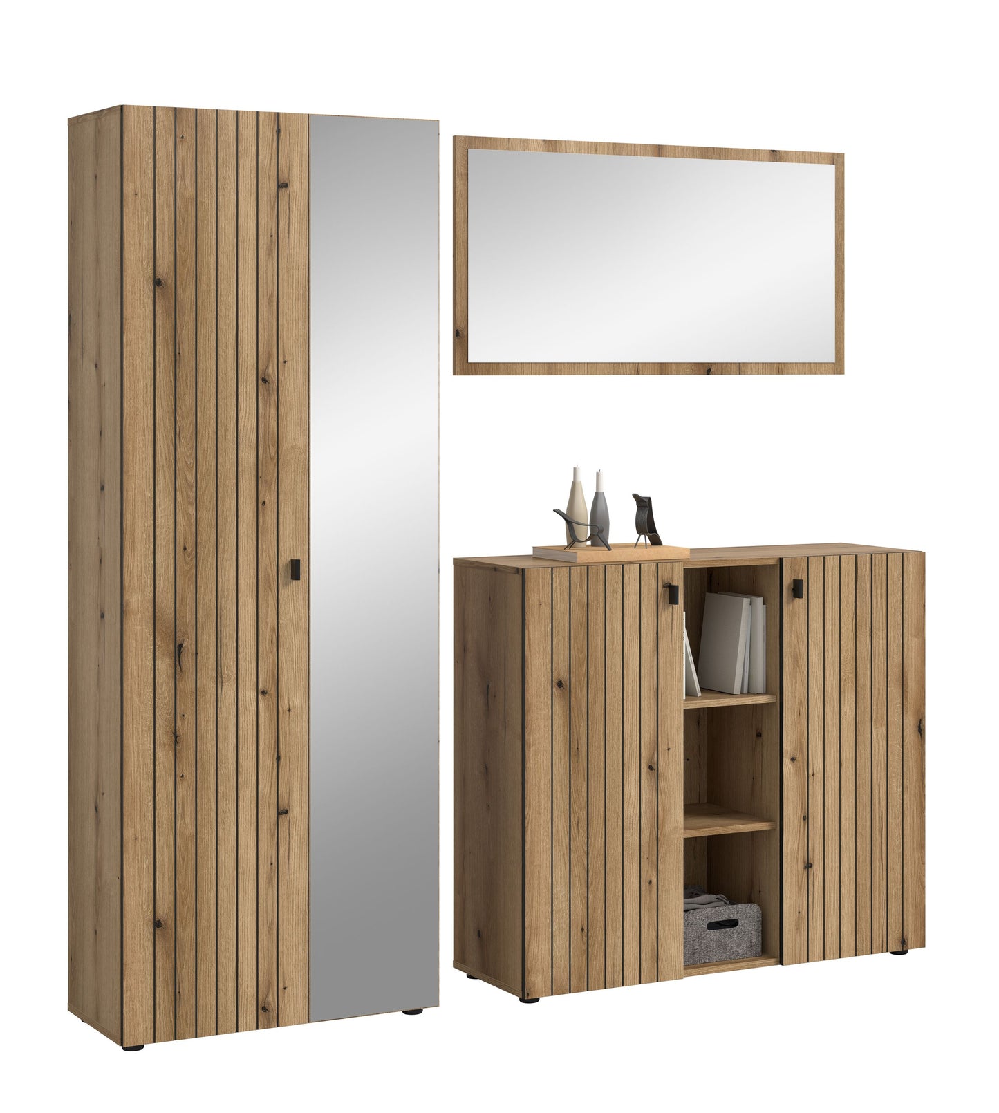 Homes & Jones Garderobe 3-tlg. Garderoben Set, Flurmöbel-Dielenmöbel