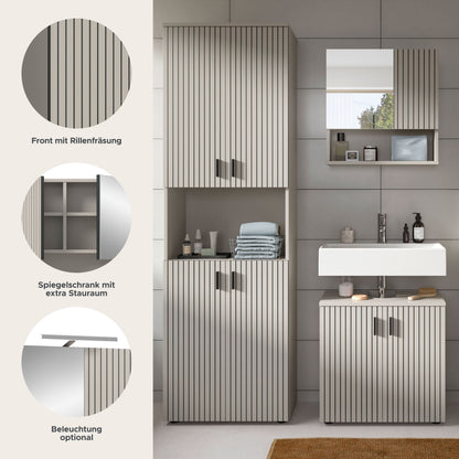 Bathroom Set MONE (W/H/D: approx. 135/192/30 cm) in Cashmere/Cashmere