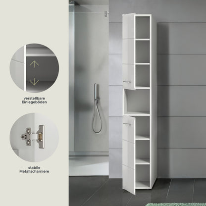 Homes & Jones Badhochschrank schmal 30 cm breit, Badschrank, Badmöbel