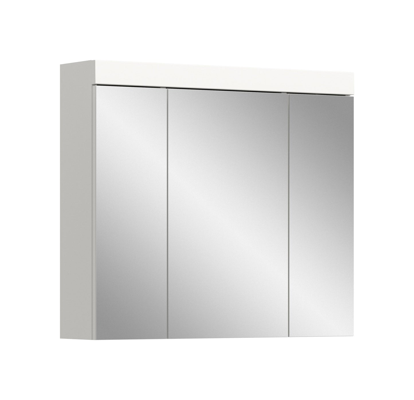 Viana Spiegelschrank (B/H/T: 80x70x18 cm) in Spiegelglas und Weiß