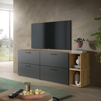 Homes & Jones Wohnwand 2-tlg. TV Möbel Modular Lowboard, Wohnzimmerschrank