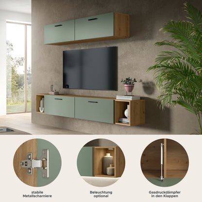 Homes & Jones Wohnwand 2-tlg. TV Möbel Modular Lowboard, Wohnzimmerschrank