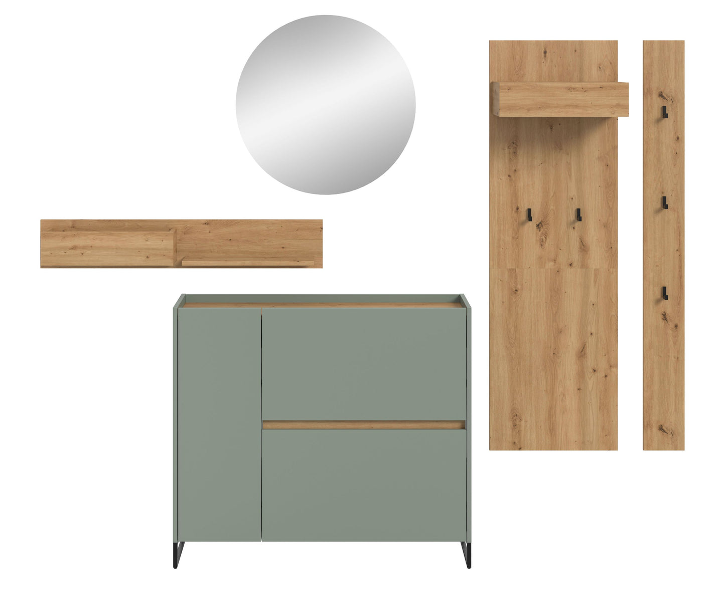 Homes & Jones Garderobe 5-tlg., Garderobenkomplettset, Dielenmöbel-Flurmöbel
