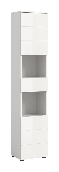 Hochschrank VIRA (B/H/T: ca. 38/190/34 cm) in weiß/weiß hochglanz
