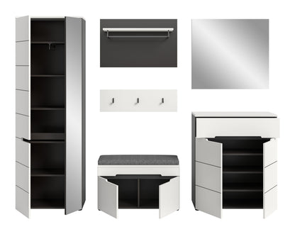 Homes & Jones Garderoben Set 6-tlg., Flurmöbelkomplett Set, Dielenkomplettset