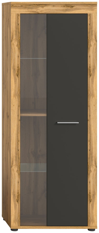 Homes & Jones Vitrinenschrank 60 cm breit, Wohnzimmerschrank, Wohnmöbel