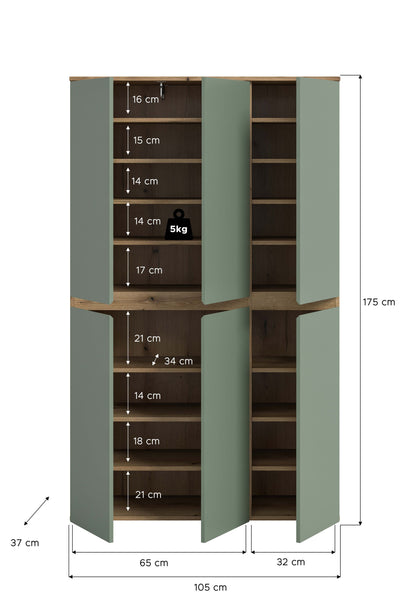 Homes & Jones Universalschrank 105 cm breit,  Mehrzweckschrank, Garderobe, Diele