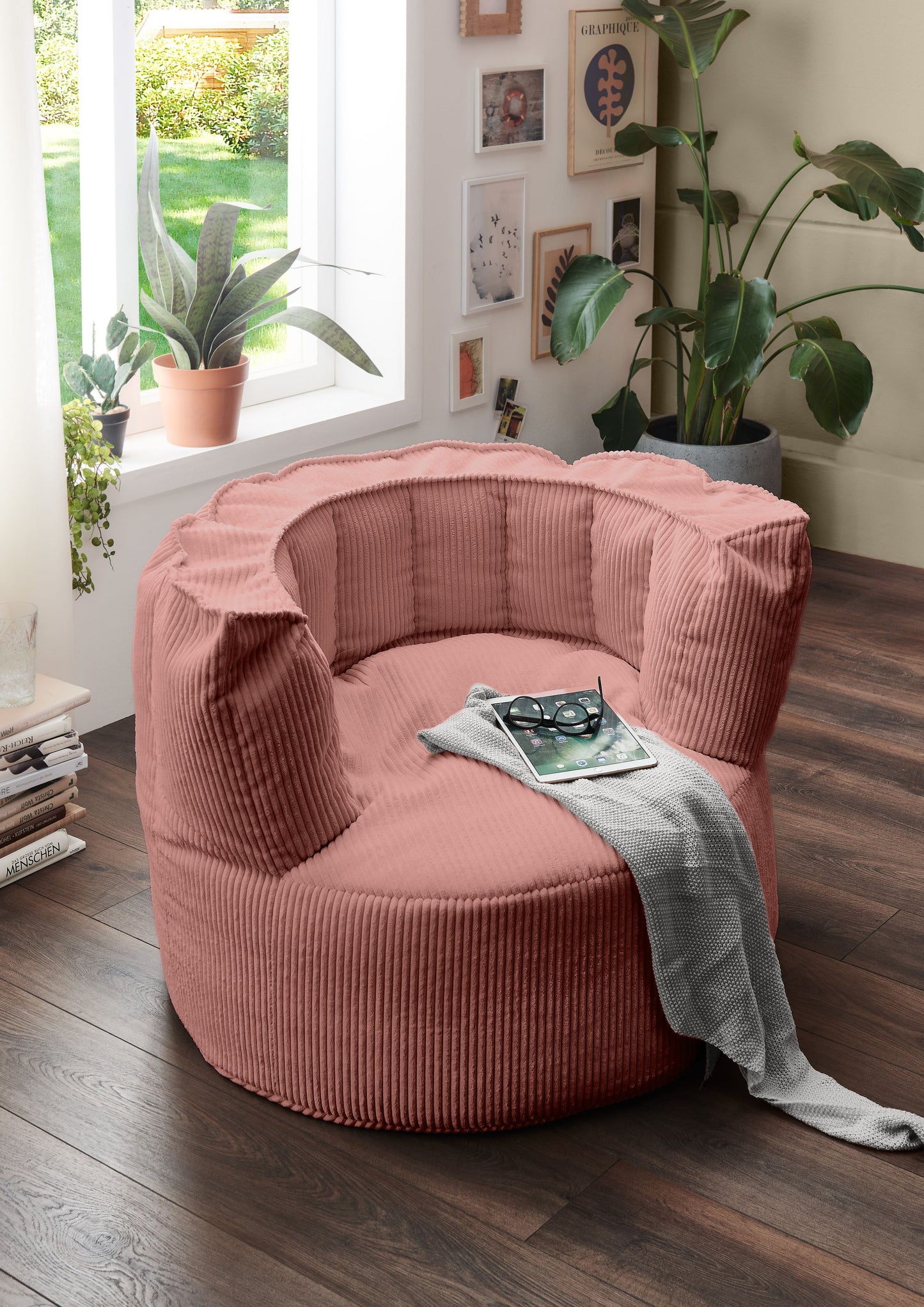 Homes & Jones Sitzsack Snuggle, Cord-Sessel mit Rückenlehne
