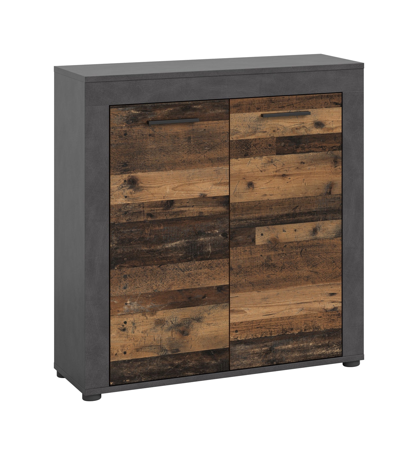 Highboard JAM (L/H/P : env. 80/88/35 cm) en imitation chêne Wotan/gris
