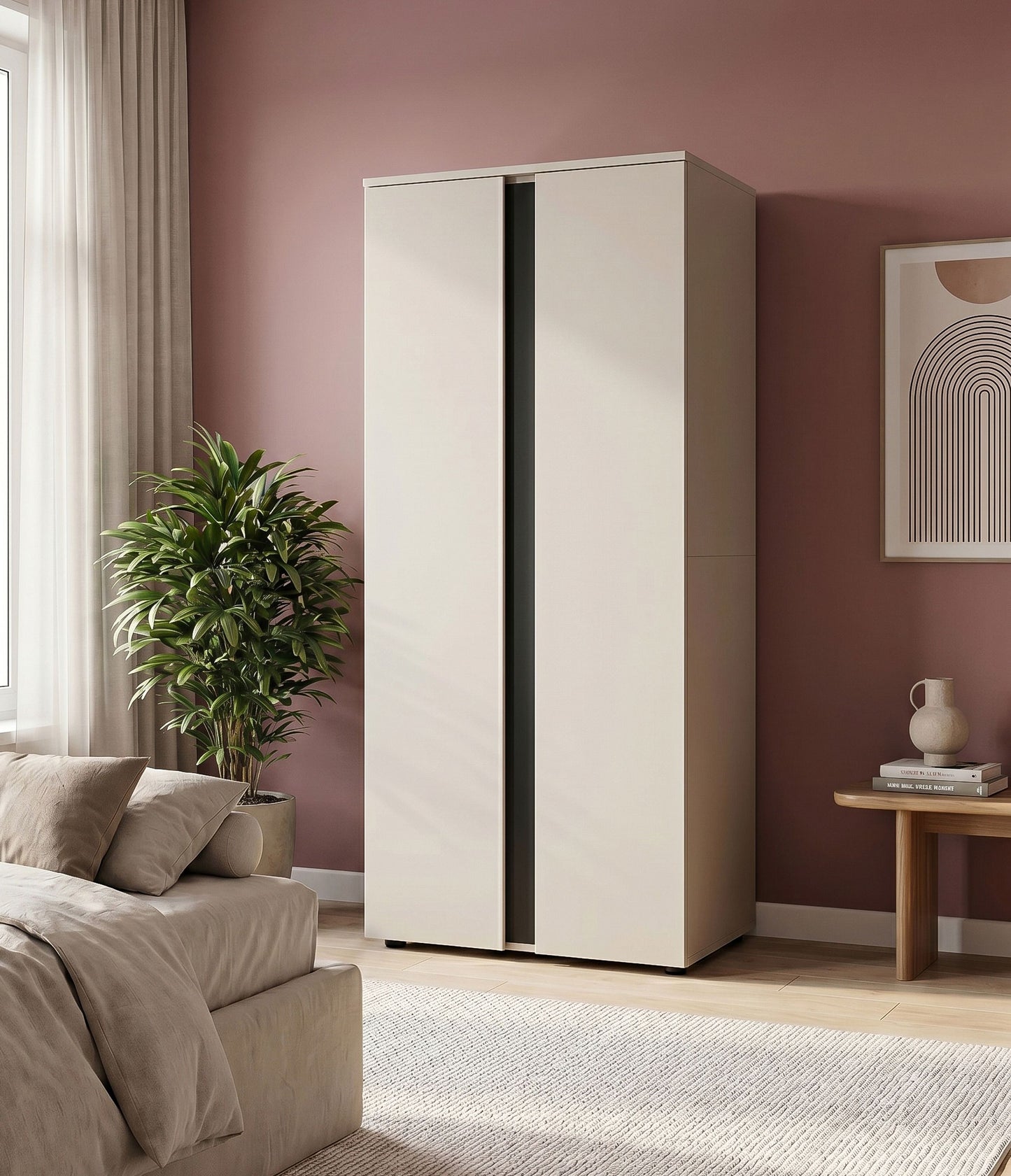 Amara Kleiderschrank 2-türig (B/H/T: 79x184x52 cm) in Kaschmir