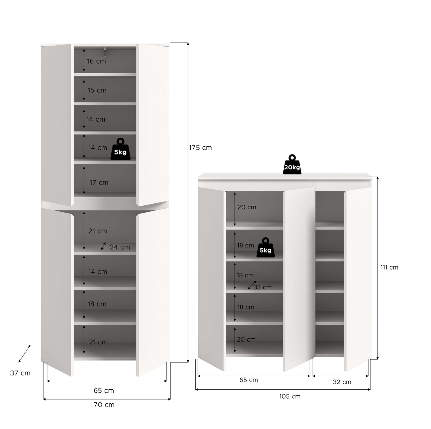 Homes & Jones Universalschrank 2-tlg., Mehrzweckschrank, Breite Gesamt 190 cm