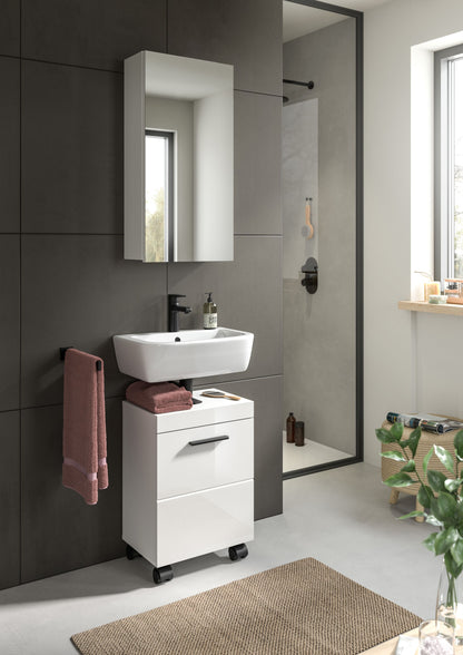 Ensemble de salle de bain NOVA (l/h/p : env. 40/191/30 cm) en blanc/blanc brillant
