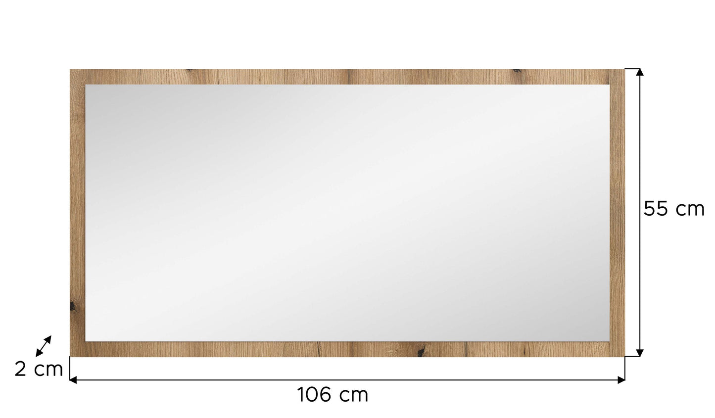 Miroir STATION (L/H/P : env. 106/55/2 cm) en verre miroir/vert fumé