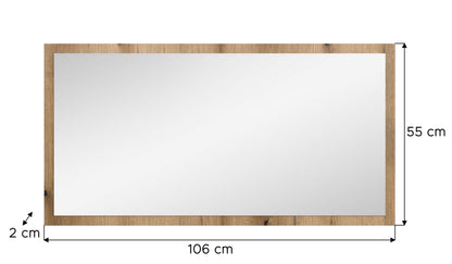 Miroir STATION (L/H/P : env. 106/55/2 cm) en verre miroir/vert fumé