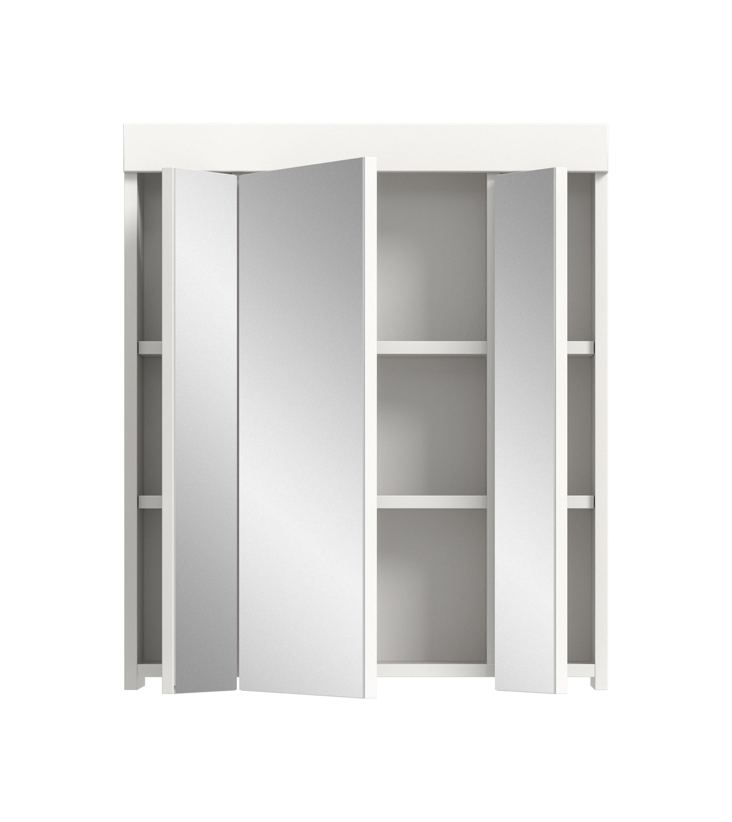 Viana Spiegelschrank (B/H/T: 60x70x18 cm) in Spiegelglas und Weiß