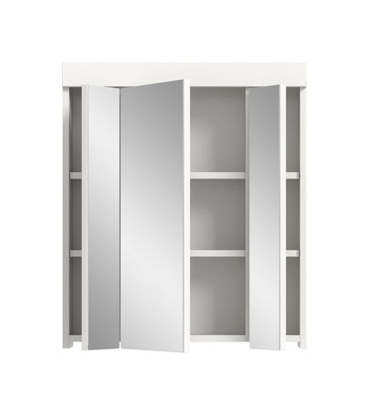 Viana Spiegelschrank (B/H/T: 60x70x18 cm) in Spiegelglas und Weiß