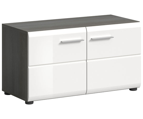 Banc SALSA (L/H/P : env. 80/44/37 cm) coloris argent fumé/blanc brillant