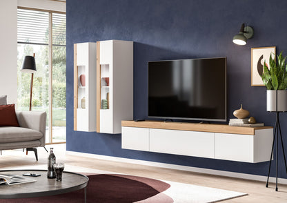 Homes & Jones Wohnwand 2-tlg. weiß, Lowboard für TV bis 70 Zoll geeignet