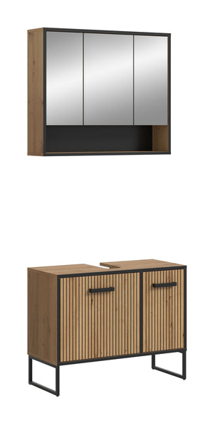 Bad-Set BAGNO (B/H/T: ca. 80/192/36 cm) in Artisan Oak Nachbildung/Artisan Oak Nachbildung