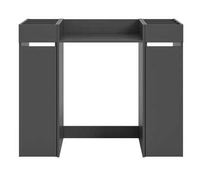 Waschmaschinenschrank mit Überbauschrank, 2 Regalfächern und Ablage, dunkelgrau, frontal