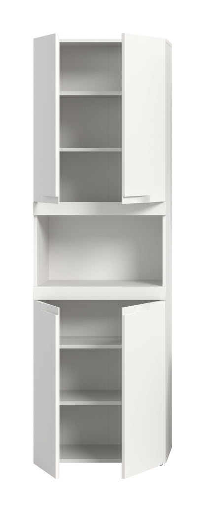 Viana Hochschrank breit (B/H/T: 60x194x31 cm) in Weiß matt und Weiß