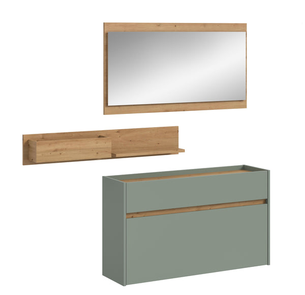 Ensemble de vestibule DRIVE (L/H/P : env. 140/192/32 cm) en sauge/sauge