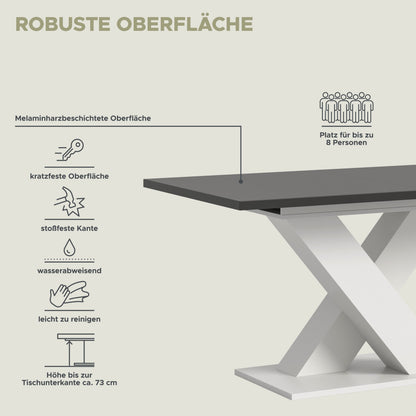 Table de salle à manger MOTION (L/H/P : env. 150/76/90 cm) en blanc/cachemire