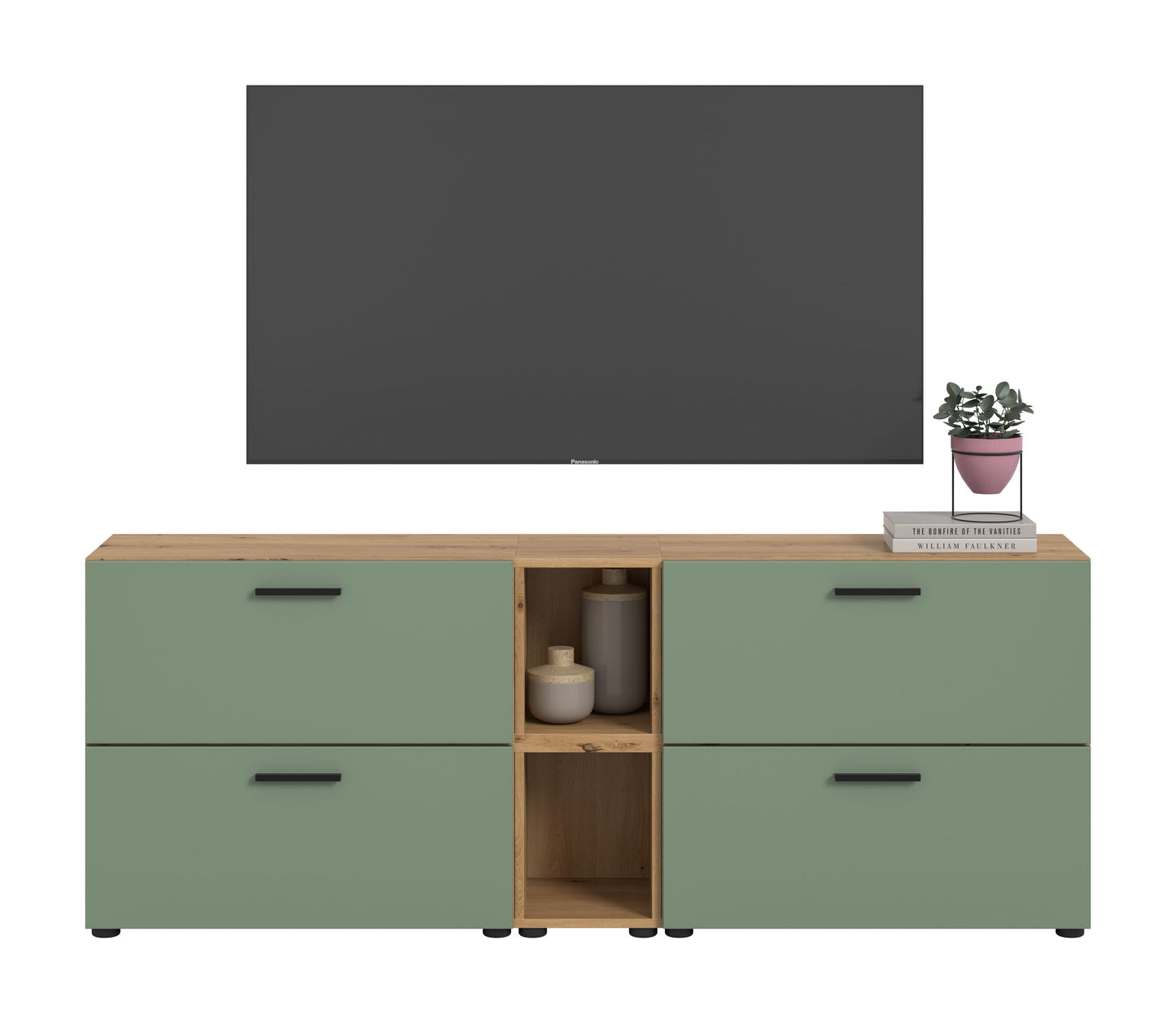 Homes & Jones Wohnwand 2-tlg. TV Möbel Modular Lowboard, Wohnzimmerschrank