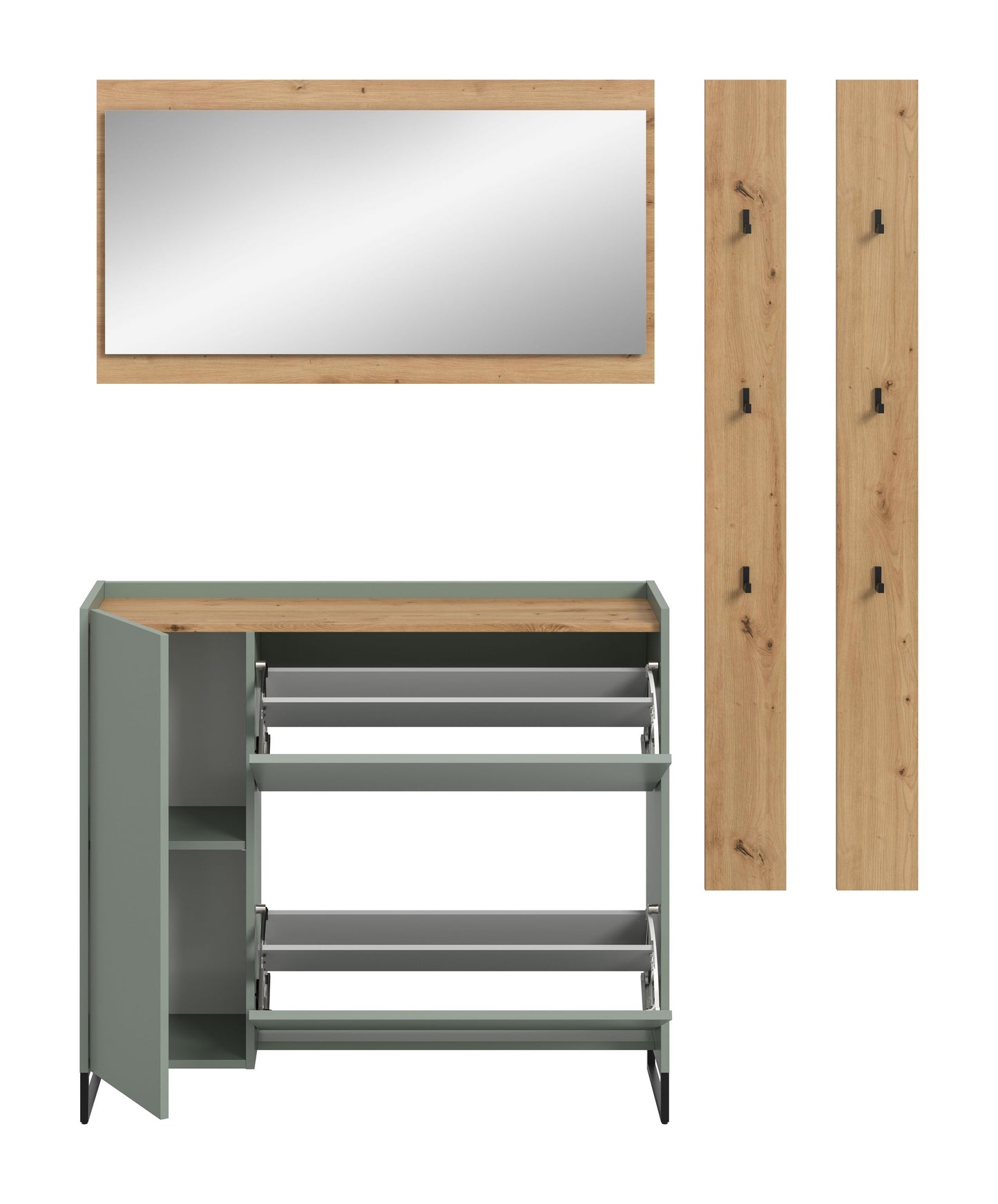 Homes & Jones Garderobe 4-tlg., Garderobenkomplettset, Dielenmöbel-Flurmöbel