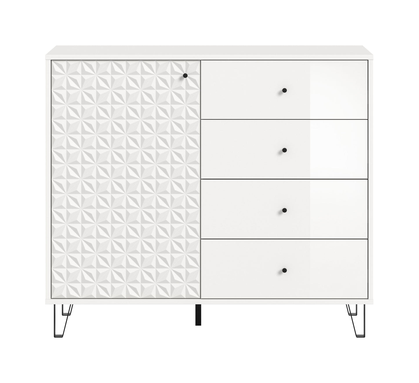 Buffet haut PRISMA (L/H/P : env. 110/96/40 cm) en imitation chêne Artisan/anthracite mat
