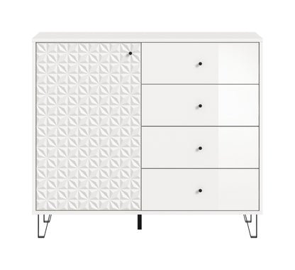 Buffet haut PRISMA (L/H/P : env. 110/96/40 cm) en imitation chêne Artisan/anthracite mat