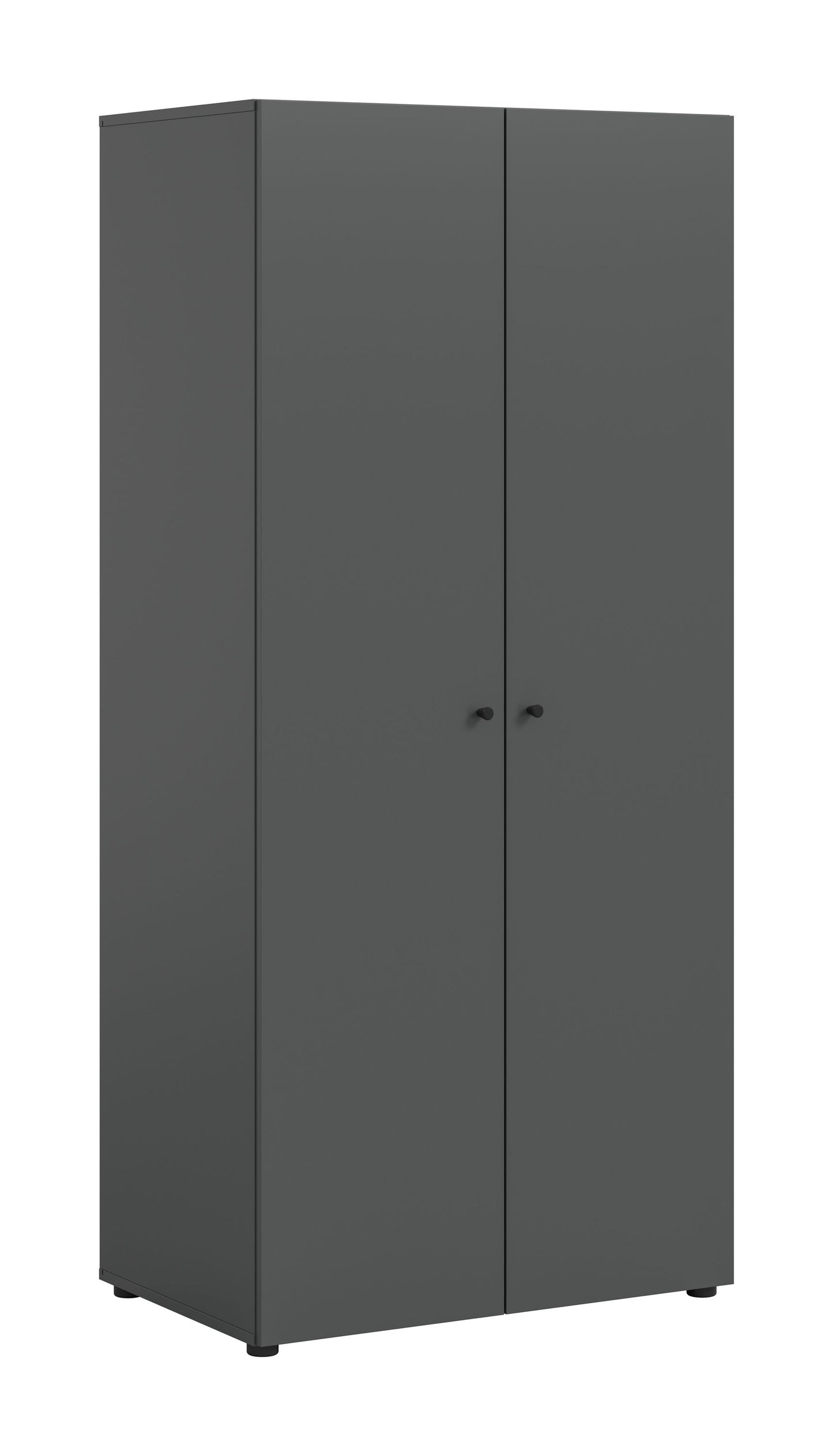 Armoire 2 portes DARWIN (L/H/P : env. 80/176/51 cm) anthracite/anthracite
