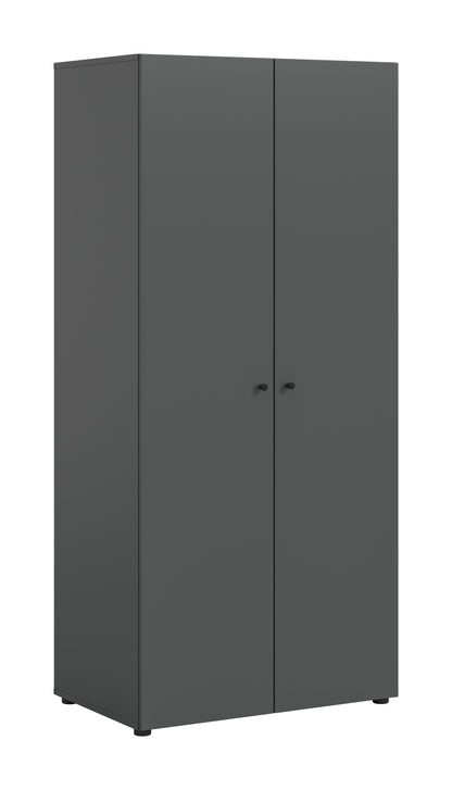 Armoire 2 portes DARWIN (L/H/P : env. 80/176/51 cm) anthracite/anthracite
